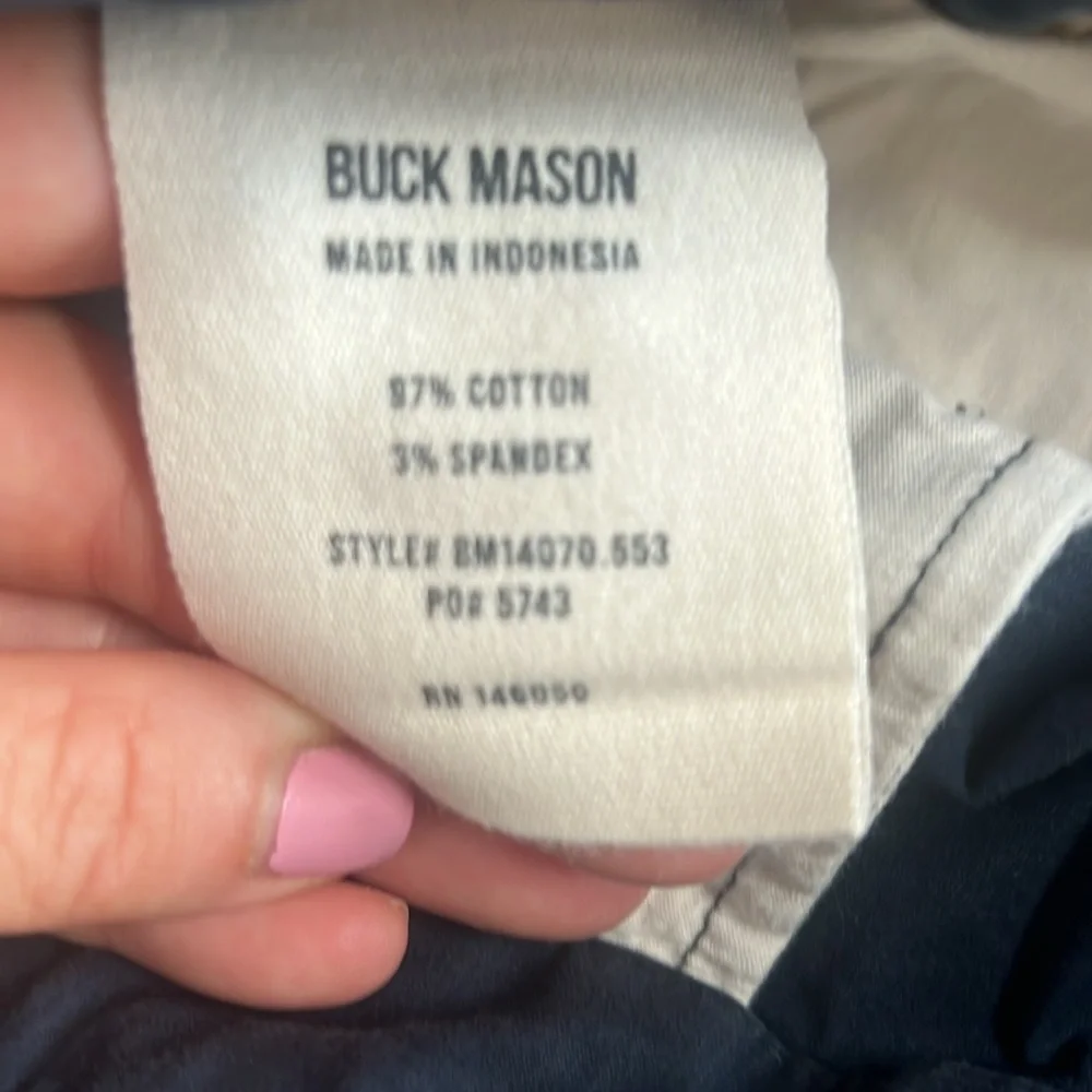 Buck Mason navy shorts. Size 36. 6 inch inseam. - Picture 3 of 4